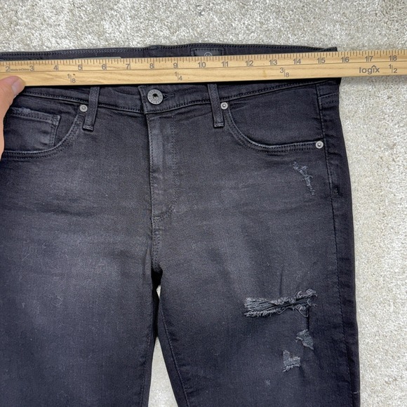 AG Adriano Goldschmied Legging Ankle Jeans Womens 29R Black Distressed Skinny - Picture 8 of 15